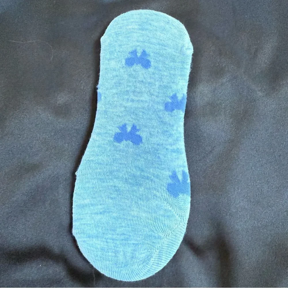 Blue No-Show Socks‎ with Pattern